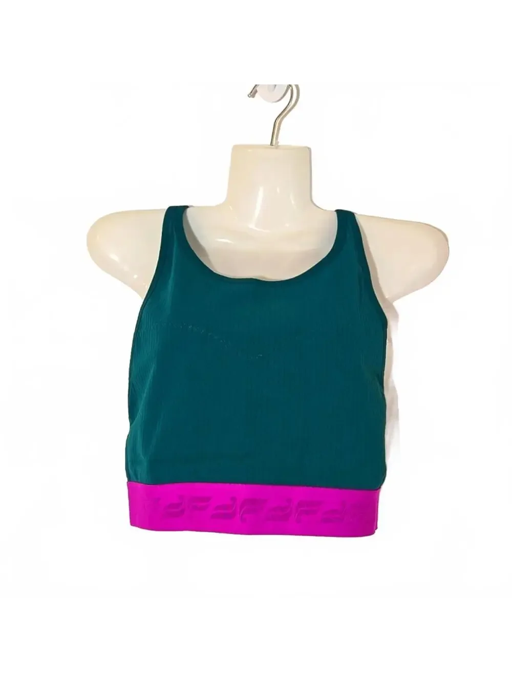Fabletics Teal Purple Band Crisscross Back Sports Bra No Size Tag S?